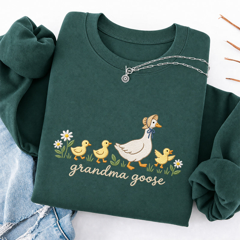 Embroidered Grandma Goose Classic Crewneck Sweatshirt