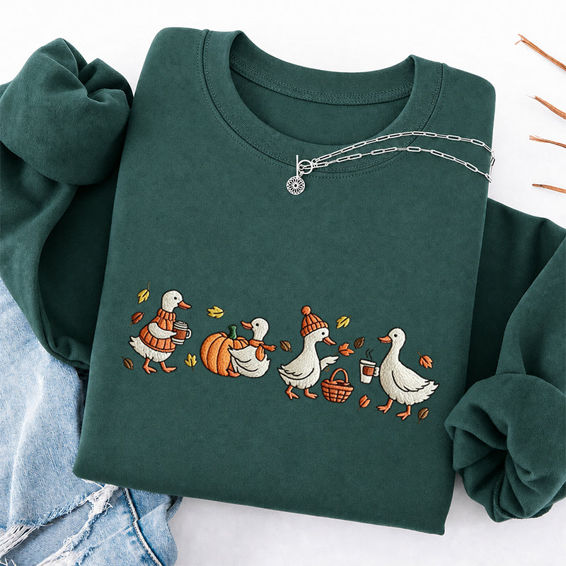 Embroidered Autumn Goose Classic Crewneck Sweatshirt