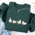 Embroidered Floral Ducks Classic Crewneck Sweatshirt