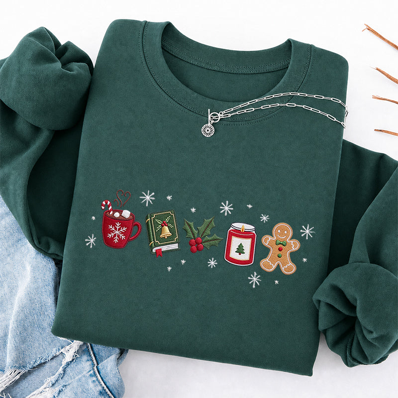 Embroidered Cozy Christmas Classic Crewneck Sweatshirt