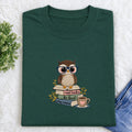 Embroidered Read Books Be Kind Owl Classic Crew Neck T-Shirt