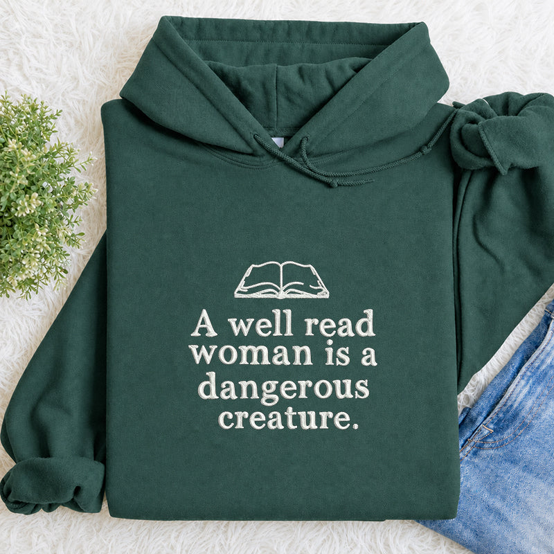 Embroidered A Well Read Woman Classic Adult Unisex Hoodie