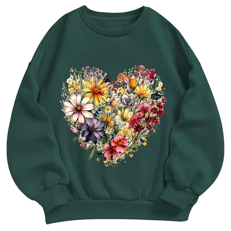 Blooming Heart Garden Classic Adult Unisex Crewneck Sweatshirts