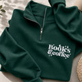 Personalized Embroidered Books & Coffee Classic Quarter Zip Sweatshirt