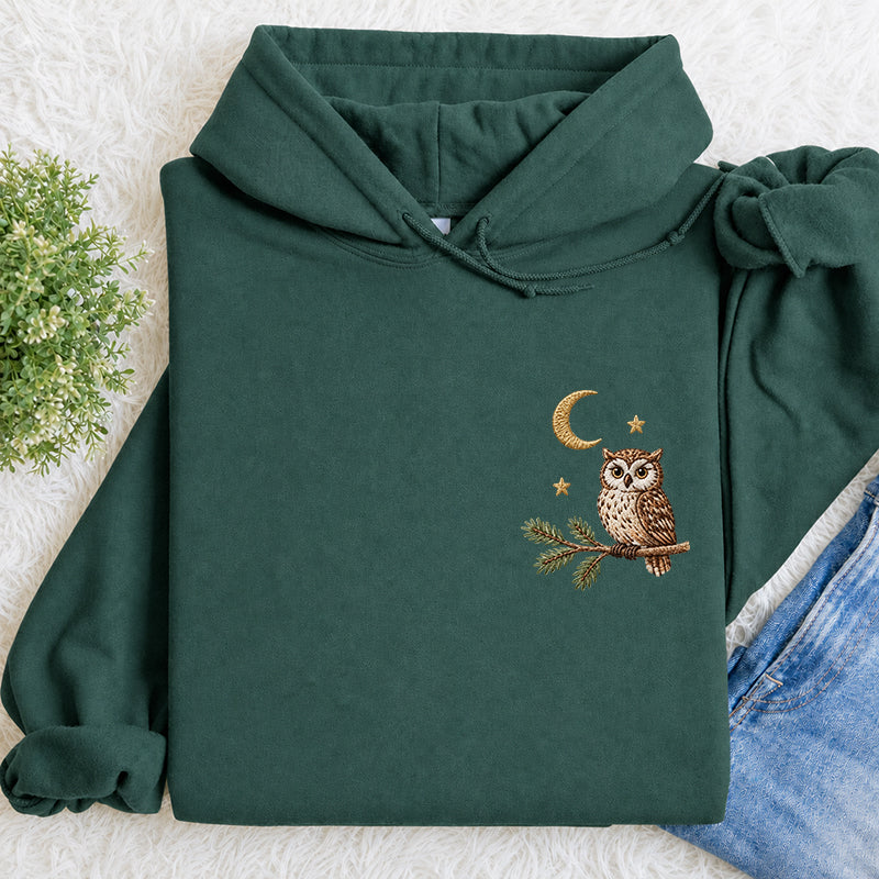 Embroidered Night Owl Classic Adult Unisex Hoodie