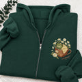 Embroidered Frog in Teacup Classic Adult Unisex Full Zip Hoodie