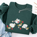 Embroidered Strawberry Duck Classic Crewneck Sweatshirt