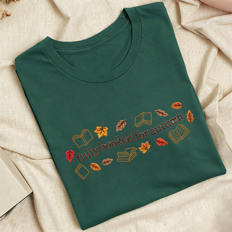 Embroidered Booked for Autumn Classic Adult Unisex Crew Neck T-Shirt
