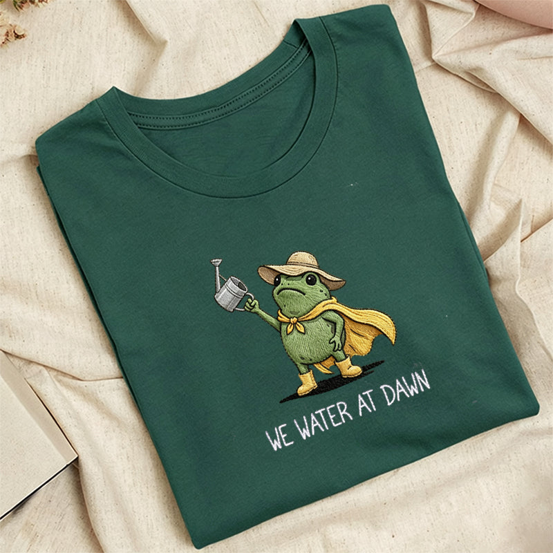 Embroidered We Water At Dawn Classic Adult Unisex Crew Neck T-Shirt