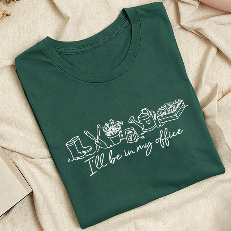 Embroidered I'll be in My Office Classic Adult Unisex Crew Neck T-Shirt
