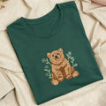 Embroidered Floral Bear Classic Adult Unisex Crew Neck T-Shirt