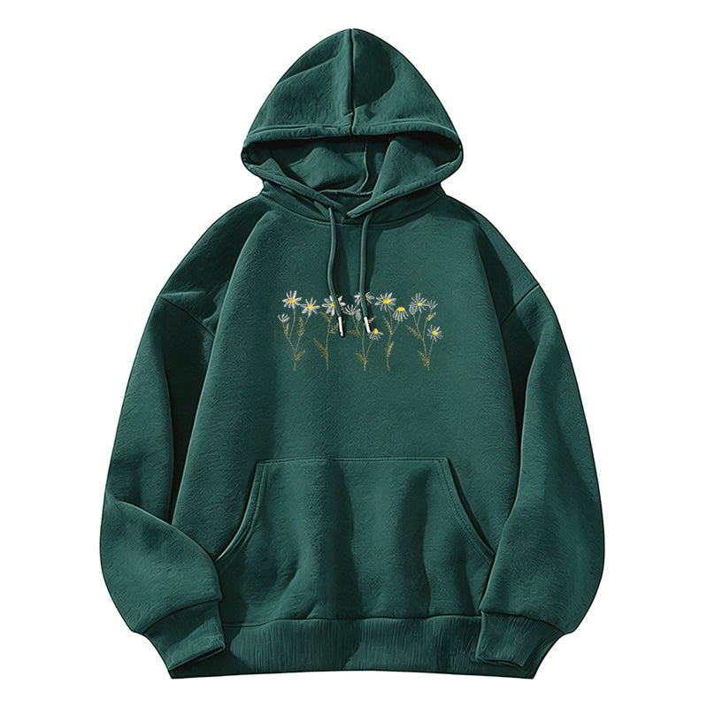 Embroidered Daisy Classic Adult Unisex Hoodie