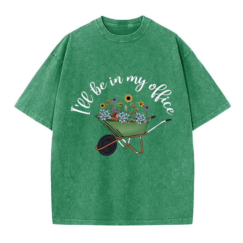 I'll Be in My Office Washed Crew Neck T-Shirt