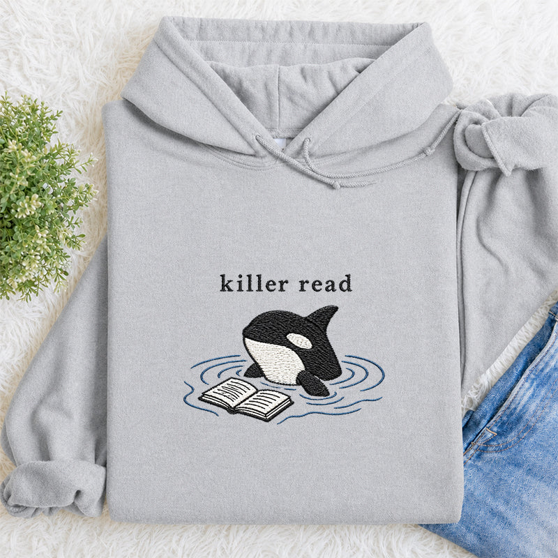 Embroidered Killer Read Orca Classic Adult Unisex Hoodie