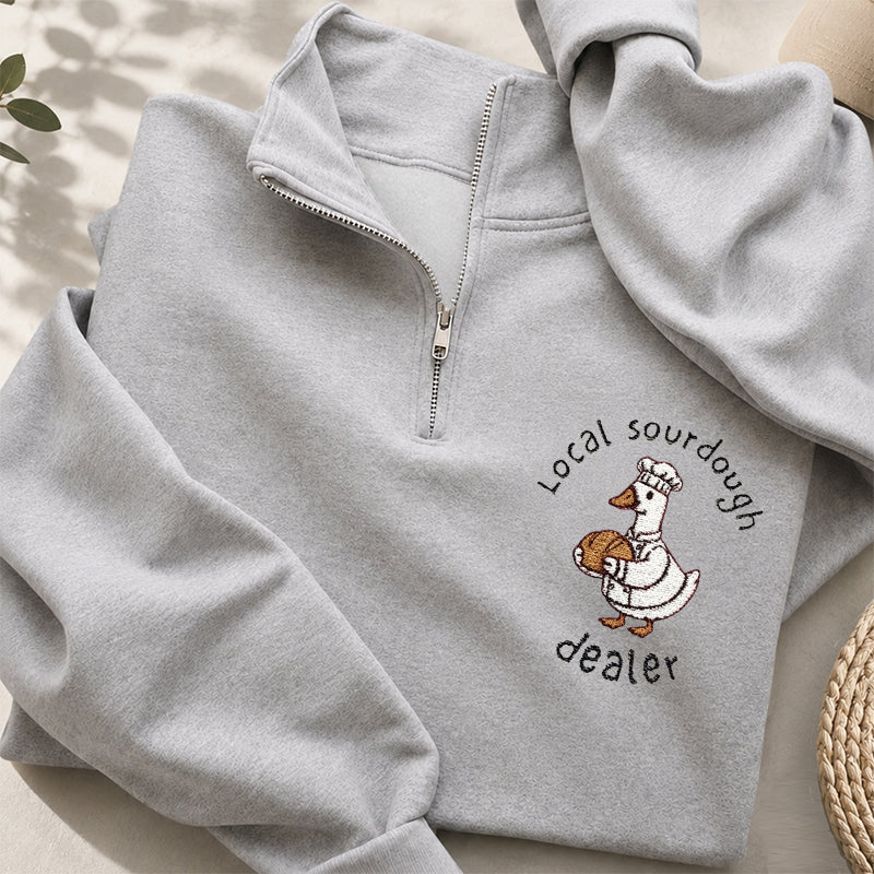 Embroidered Local Sourdough Dealer Classic Quarter Zip Sweatshirt