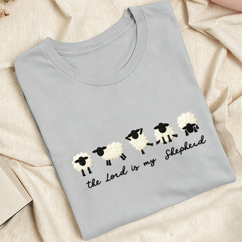 Embroidered Christian Sheep Classic Adult Unisex Crew Neck T-Shirt