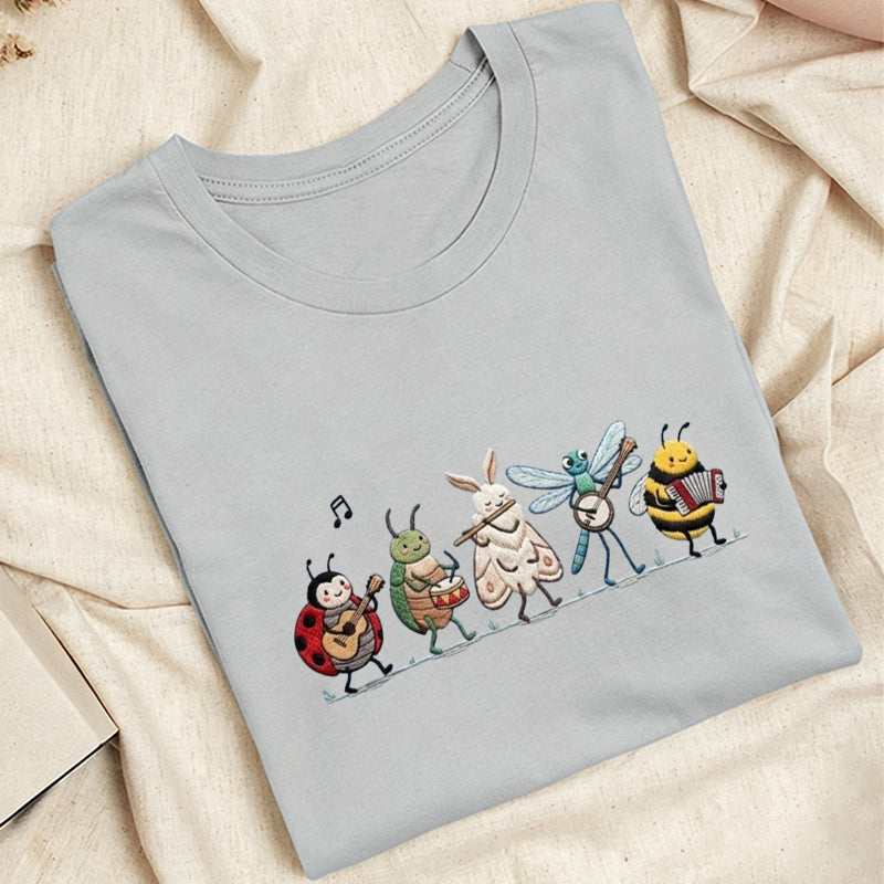 Embroidered Bug Orchestra Classic Adult Unisex Crew Neck T-Shirt