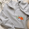 Embroidered Fox Book Nap Classic Quarter Zip Sweatshirt