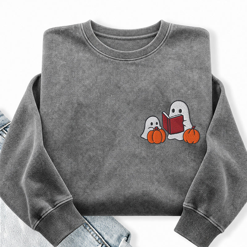 Embroidered Ghost Stories Washed Crewneck Sweatshirt