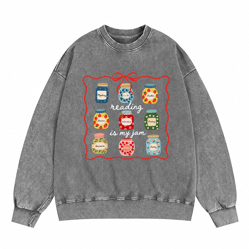 Reading Is My Jam Washed Crewneck Sweatshirt