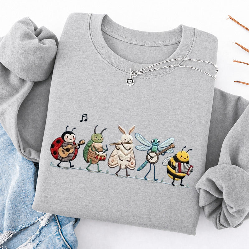 Embroidered Bug Orchestra Classic Crewneck Sweatshirt