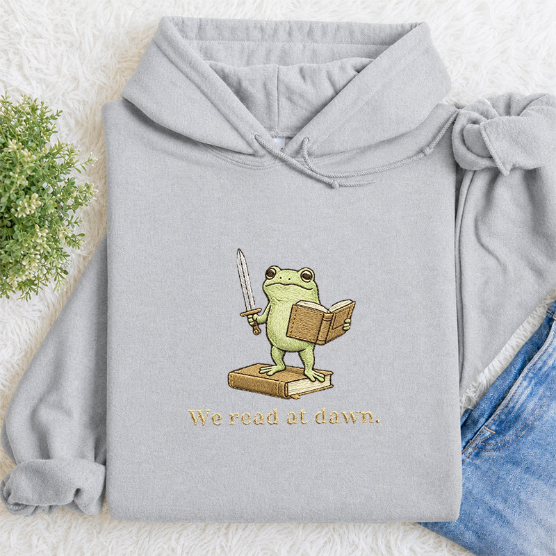 Embroidered We Read At Dawn Classic Adult Unisex Hoodie