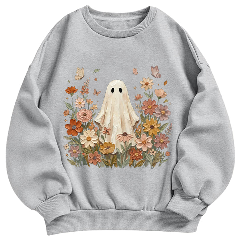 Ghost & Wildflower Garden Classic Adult Unisex Crewneck Sweatshirts