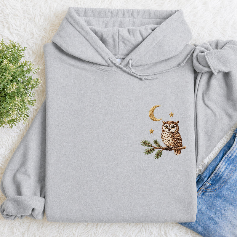 Embroidered Night Owl Classic Adult Unisex Hoodie