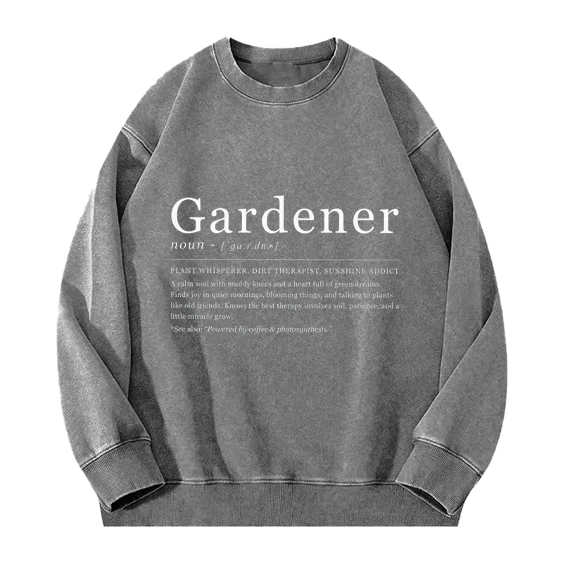 Gardener Powered by Coffee & Photosynthesis Washed Crewneck Sweatshirt