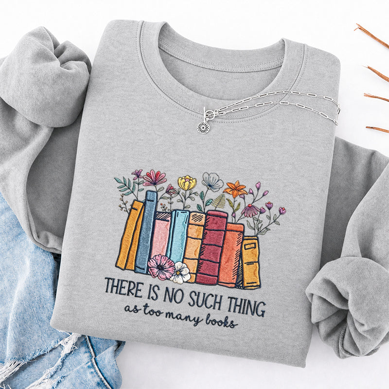 Embroidered Floral Book Classic Crewneck Sweatshirt