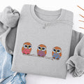 Embroidered Cute Owl Classic Crewneck Sweatshirt