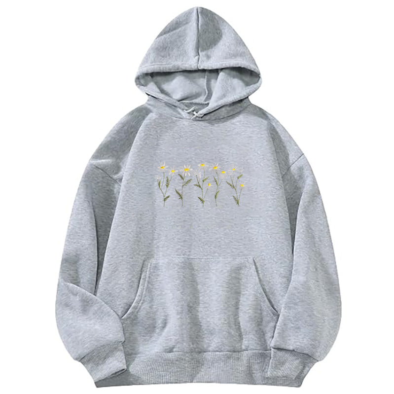 Embroidered Daisy Classic Adult Unisex Hoodie