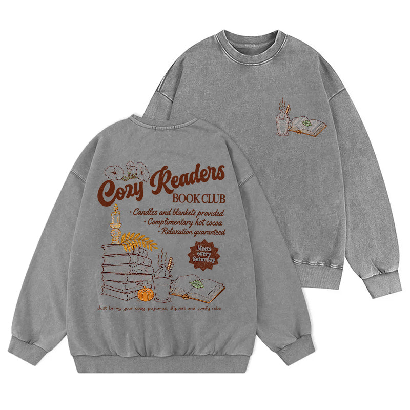 Cozy Readers Book Club Washed Crewneck Sweatshirt