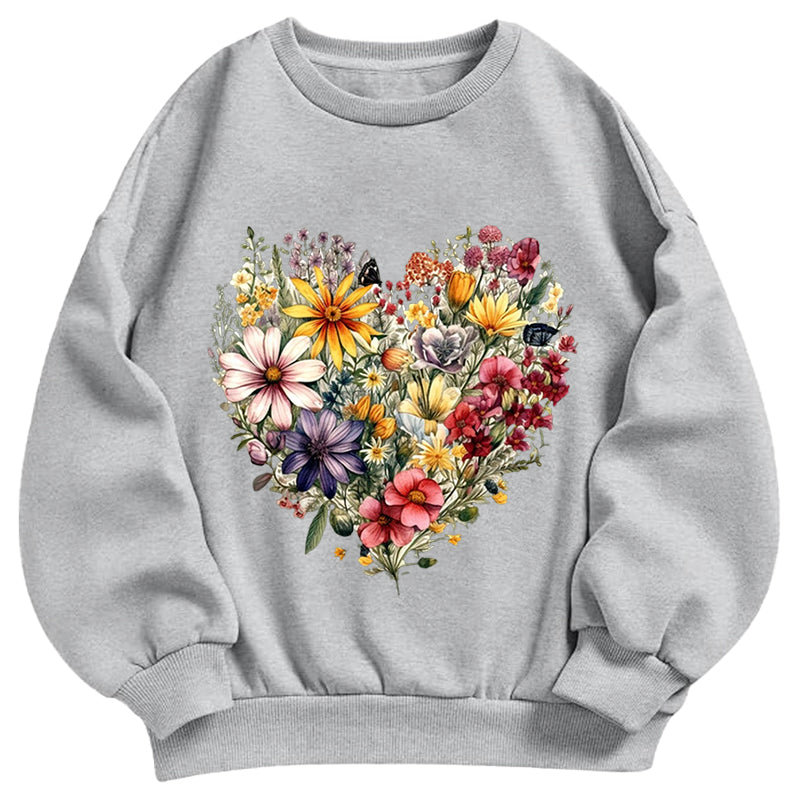 Blooming Heart Garden Classic Adult Unisex Crewneck Sweatshirts