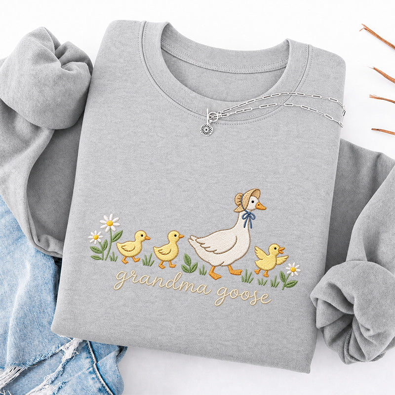 Embroidered Grandma Goose Classic Crewneck Sweatshirt