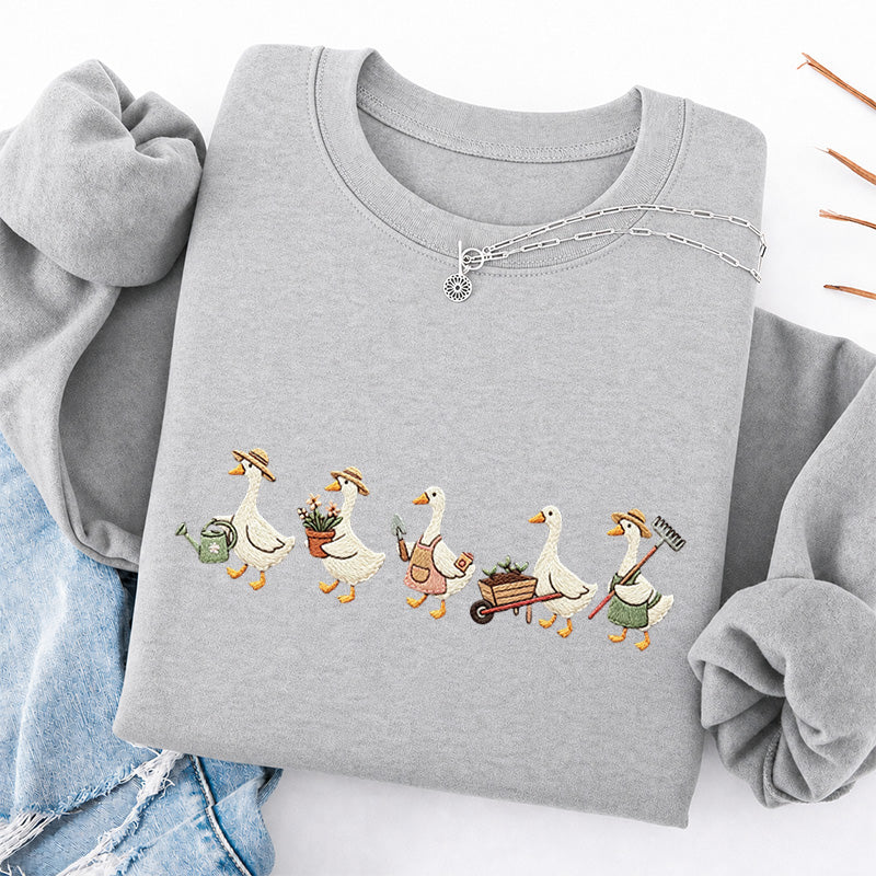 Embroidered Garden Goose Classic Crewneck Sweatshirt