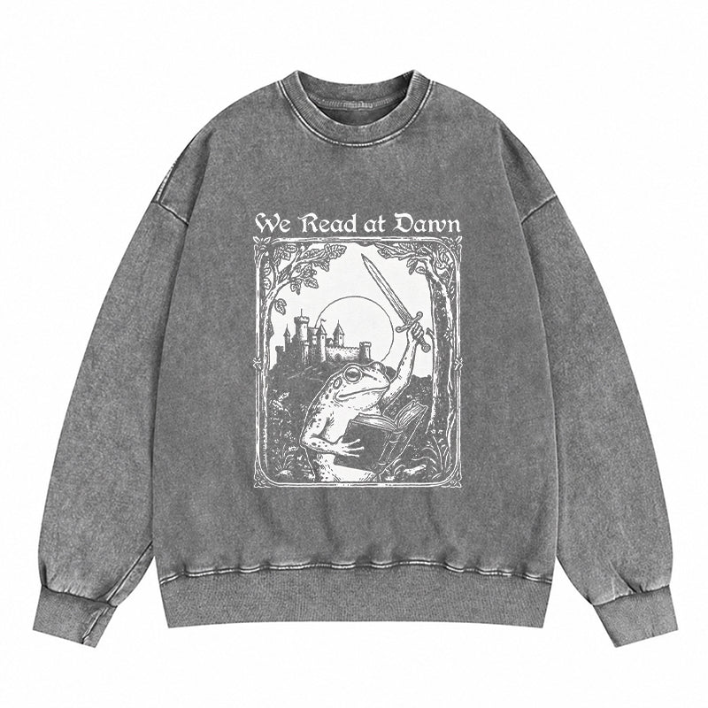 We Read At Dawn Frog Washed Crewneck Sweatshirt