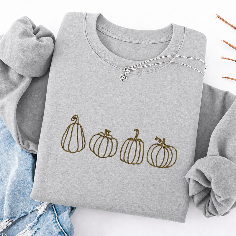 Embroidered Pumpkins Classic Crewneck Sweatshirt