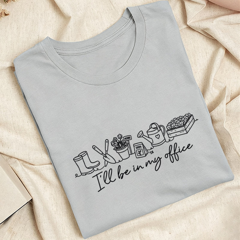 Embroidered I'll be in My Office Classic Adult Unisex Crew Neck T-Shirt