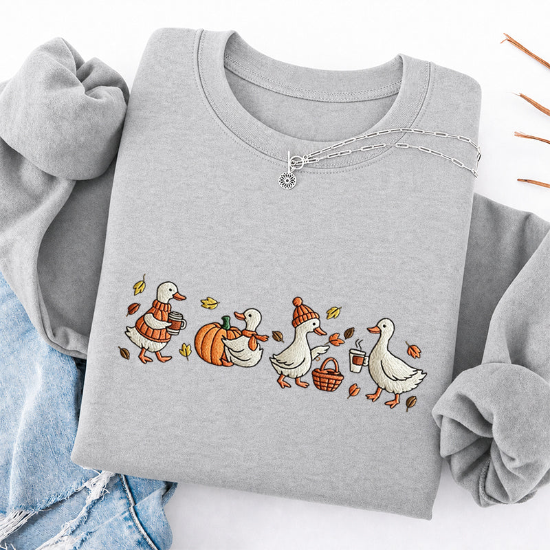 Embroidered Autumn Goose Classic Crewneck Sweatshirt