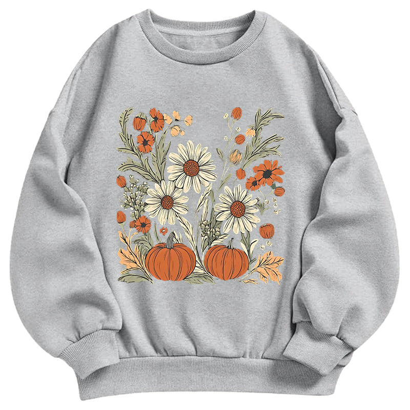 Pumpkin & Wildflower Garden Classic Adult Unisex Crewneck Sweatshirt