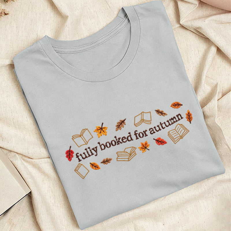 Embroidered Booked for Autumn Classic Adult Unisex Crew Neck T-Shirt