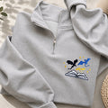 Embroidered Book And Dragon Classic Quarter Zip Sweatshirt