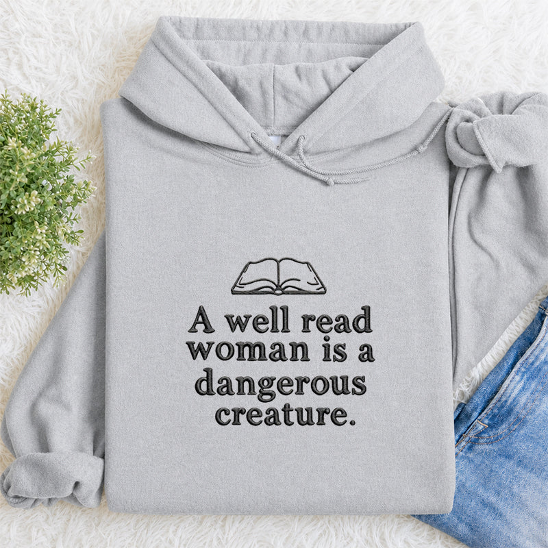 Embroidered A Well Read Woman Classic Adult Unisex Hoodie