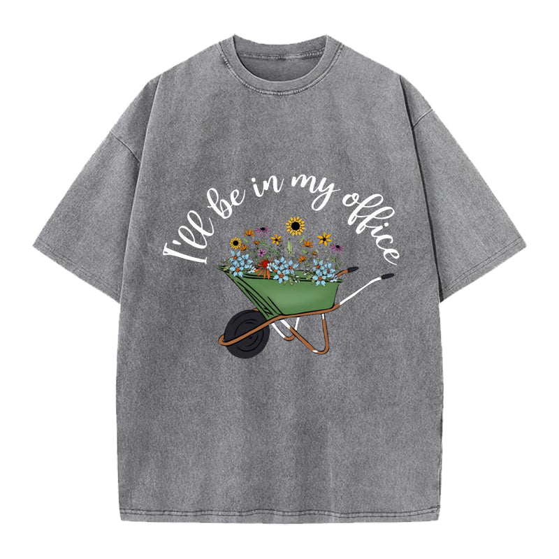 I'll Be in My Office Washed Crew Neck T-Shirt