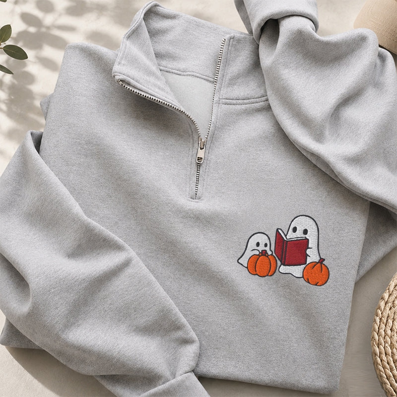 Embroidered Ghost Stories Classic Quarter Zip Sweatshirt