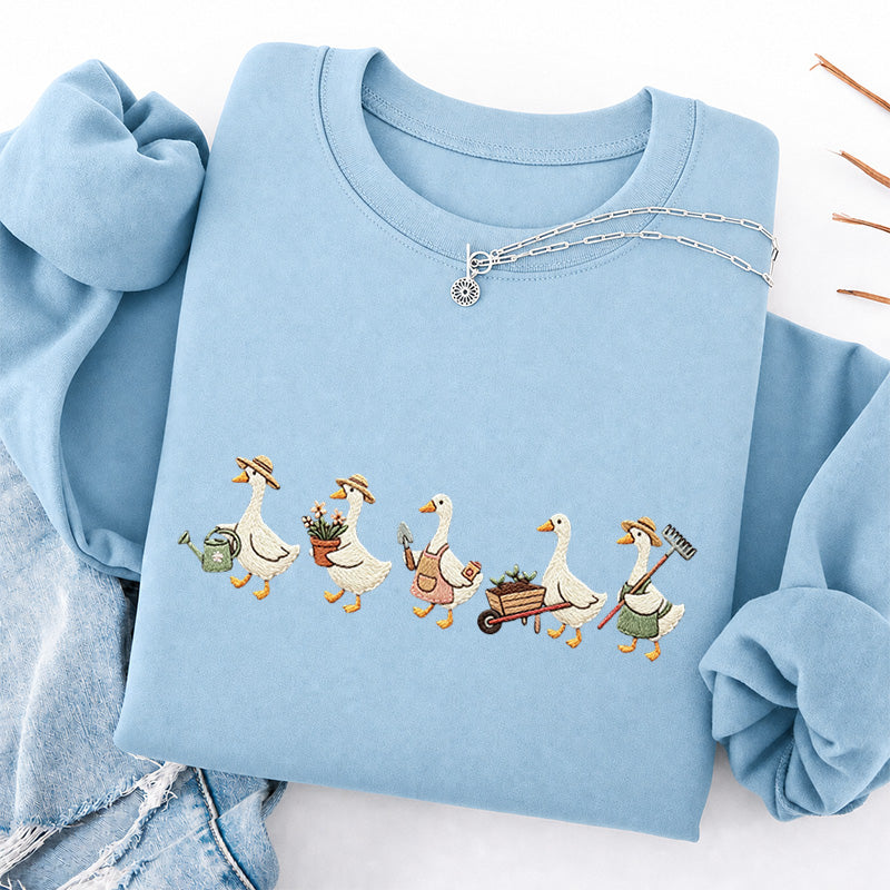 Embroidered Garden Goose Classic Crewneck Sweatshirt