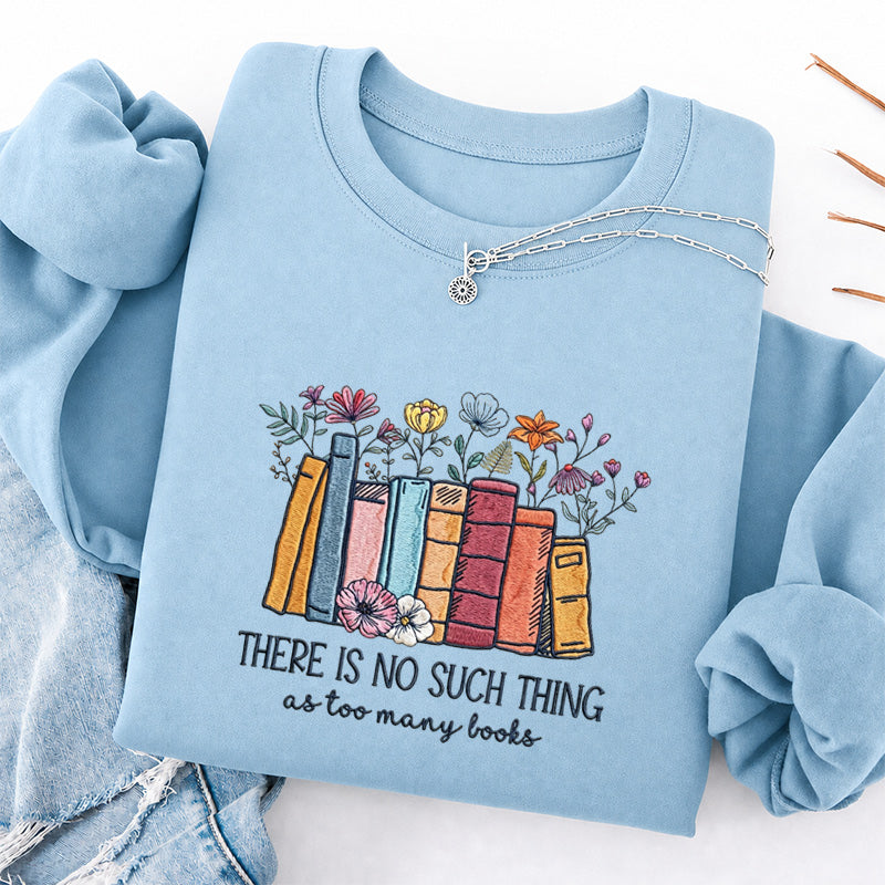Embroidered Floral Book Classic Crewneck Sweatshirt