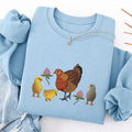 Embroidered Hen & Chicks Classic Crewneck Sweatshirt