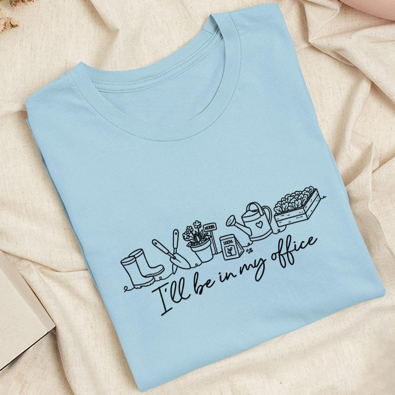 Embroidered I'll be in My Office Classic Adult Unisex Crew Neck T-Shirt